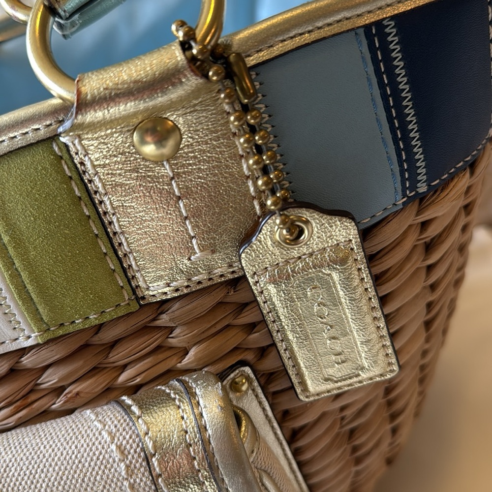 Coach Legacy Limited Edition Straw Tote Bag - Gem